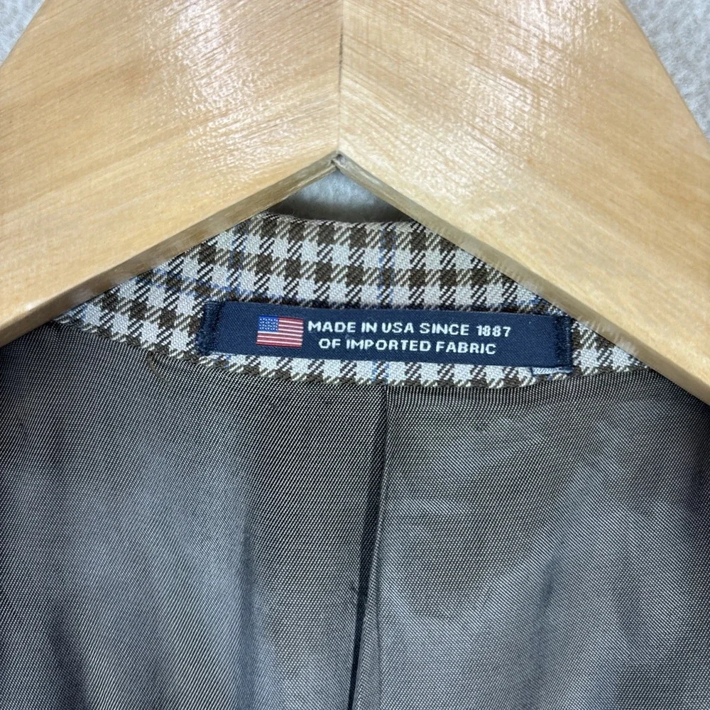 Hart Schaffner Marx Blazer‎ Mens 44R Check Pattern 2 Button Sport Coat USA
